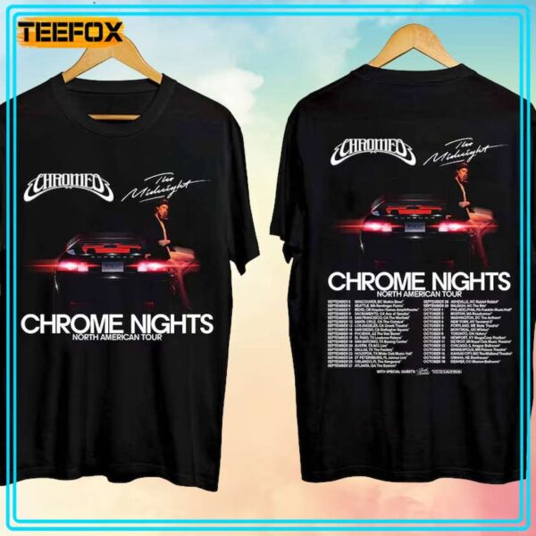 Chromeo and The Midnight Chrome Nights Tour 2024 Concert T Shirt