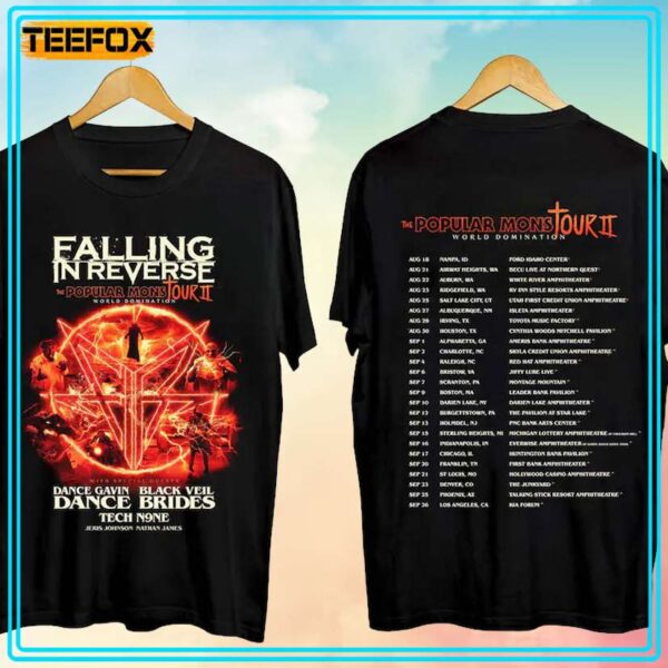 Falling in Reverse Popular Monstour II Tour 2024 Concert T Shirt