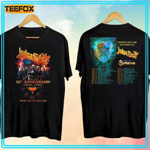 Judas Priest Invincible Shield 55th Anniversary Tour 2024 T Shirt