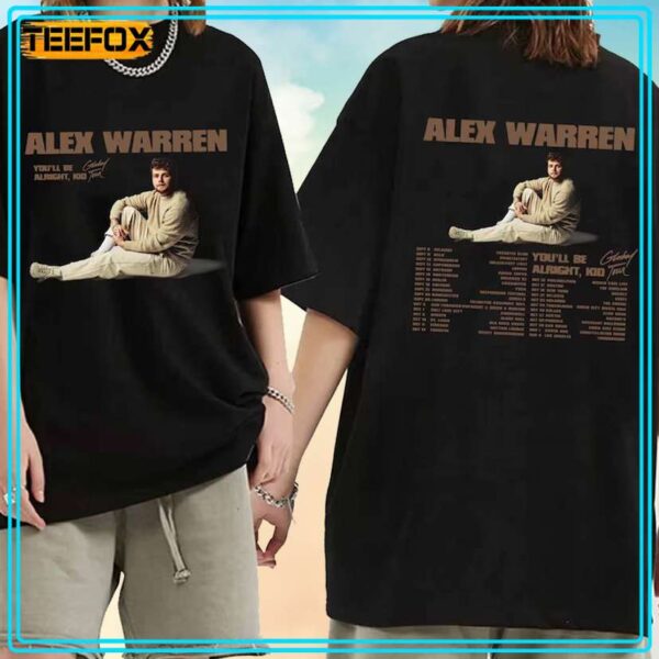 Alex Warren Youll Be Alright Kid Tour 2024 T Shirt