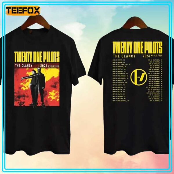 Twenty One Pilots Clancy World Tour 2024 Black T Shirt