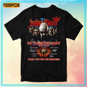 Judas Priest 55th Anniversary Signatures T Shirt