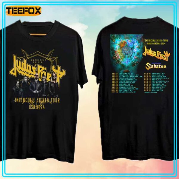 Judas Priest Invincible Shield Tour 2024 Concert T Shirt