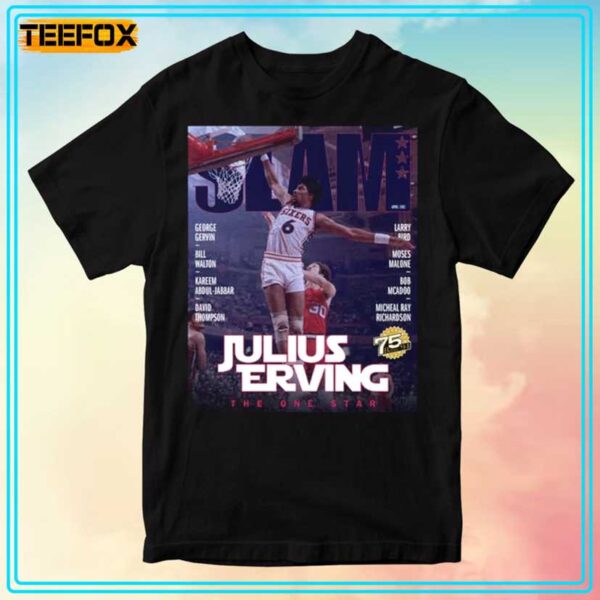 Julius Erving Philadelphia Sixers NBA Slam Cover T Shirt