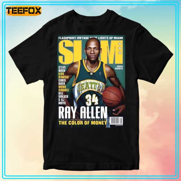 Ray Allen Seattle Supersonics NBA Slam Cover T Shirt 1