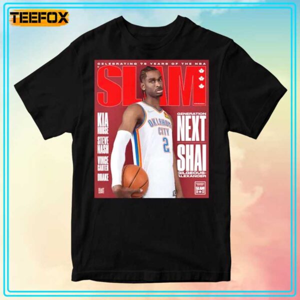 Shai SGA OKC Thunder NBA Slam Cover T Shirt