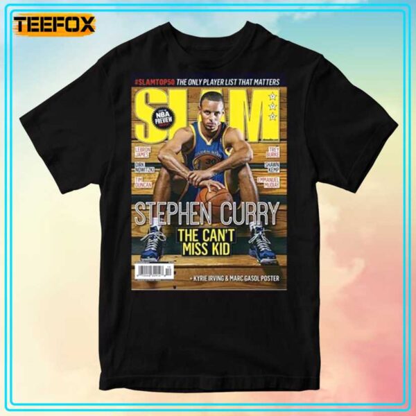 Stephen Curry Golden State Warriors NBA Slam Cover T Shirt