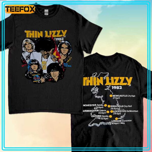 Thin Lizzy Tour 1982 Retro T Shirt