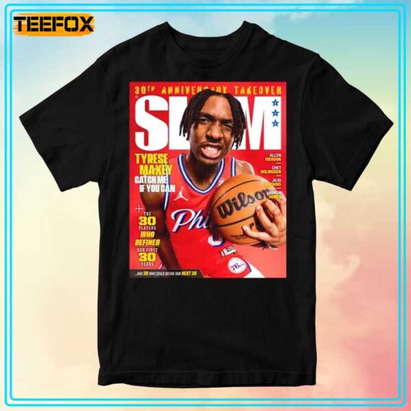 Tyrese Maxey Philadelphia 76ers NBA Slam Cover T Shirt