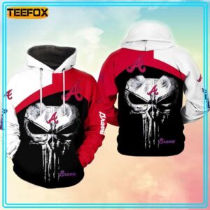 Atlanta Braves MLB Skull Punisher 3D Hoodie