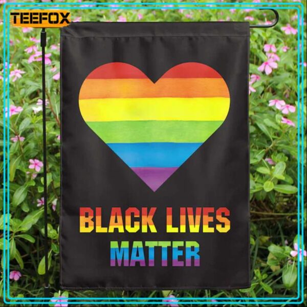 Black Lives Matter Rainbow Pride LGBT Love Heart Garden Flag House Flag