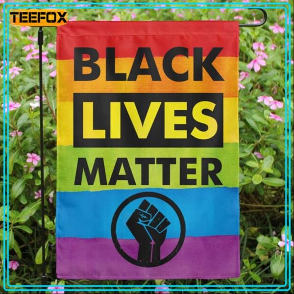 Black Lives Matter Rainbow Pride Tolerance Garden Flag