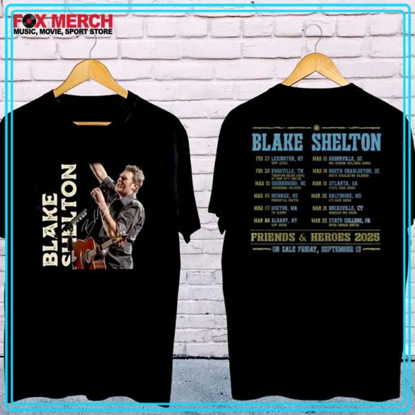 Blake Shelton Friends and Heroes Tour Concert 2025 T Shirt