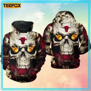 Chicago Bulls NBA Skull 3D Hoodie