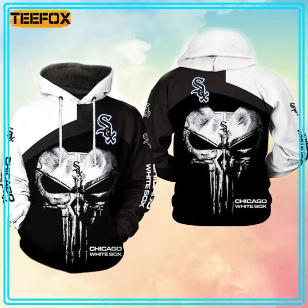 Chicago White Sox MLB Skull Punisher 3D Hoodie