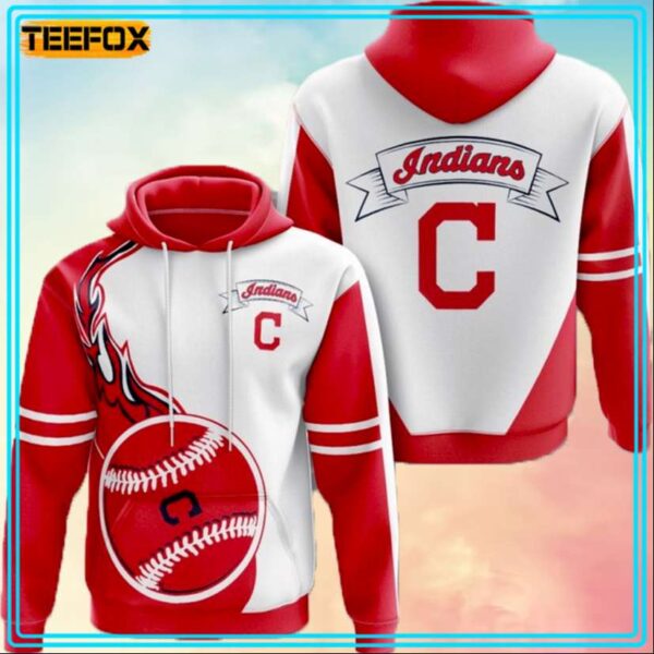 Cleveland Indians Logo Red 3D Hoodie