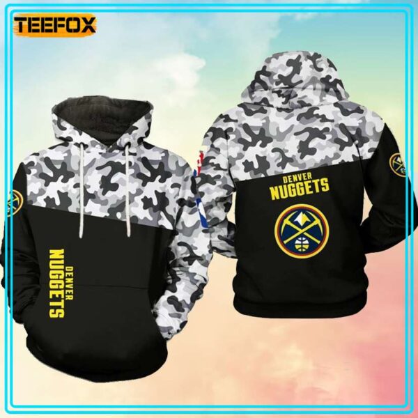 Denver Nuggets NBA Camo Veteran Team 3D Hoodie