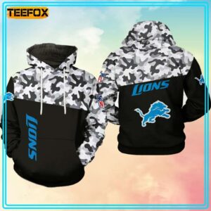 Detroit Lions NFL Camo Veteran 3D Hoodie