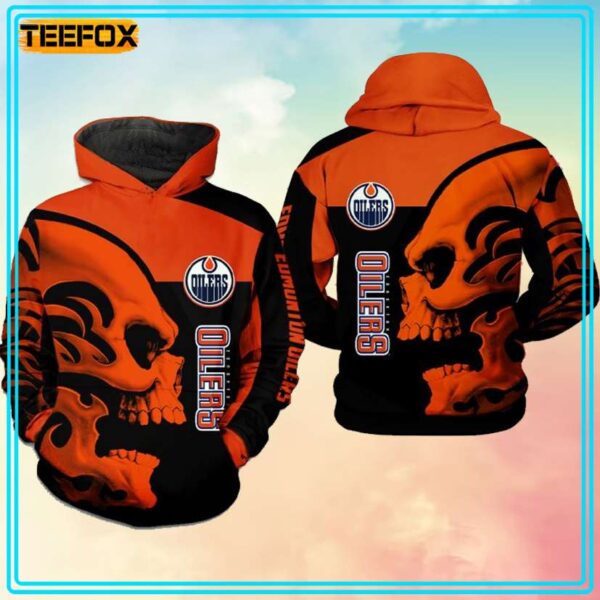 Edmonton Oilers NHL Skull 3D Hoodie