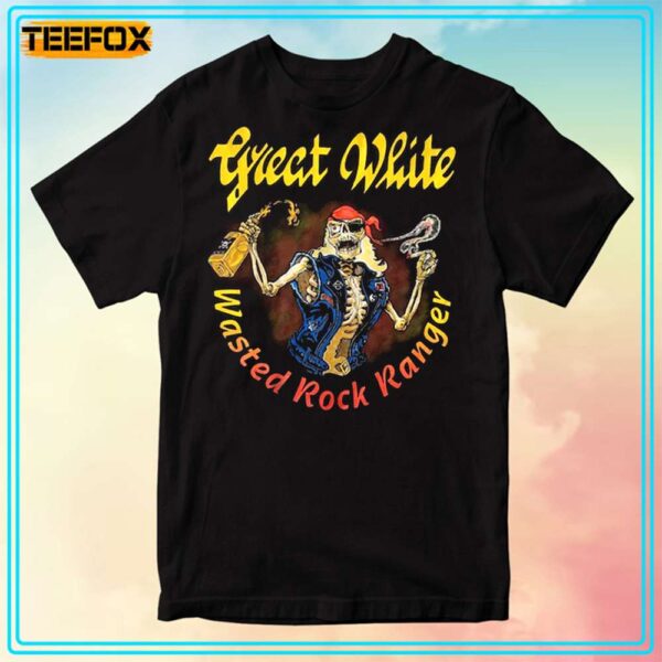 Great White Wasted Rock Ranger Music T Shirt