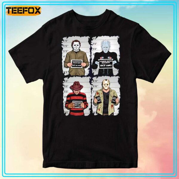 Horror Movie Characters Mugshot T Shirt