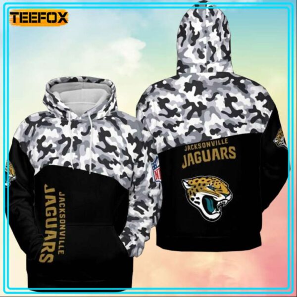 Jacksonville Jaguars NFL Camo Veteran Team 3D Hoodie