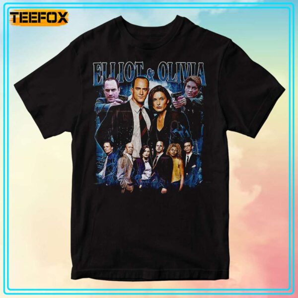 Law and Order Elliot Stabler and Olivia Benson Vinatge Style T Shirt