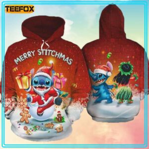 Merry Stichmas Cute Stitch Santa 3D Hoodie