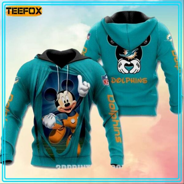 Miami Dolphins Mickey 3D Hoodie