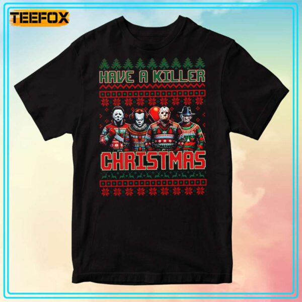 Michael Myers Jason Pennywise Freddy Christmas T Shirt