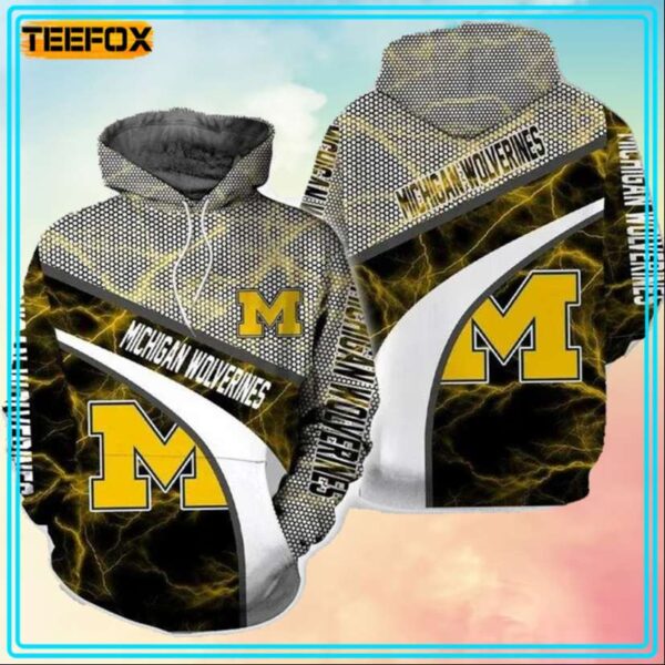 Michigan Wolverines Armor Thunder 3D Hoodie All Over Print