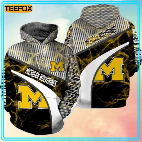 Michigan Wolverines Armor Thunder Unisex 3D Hoodie