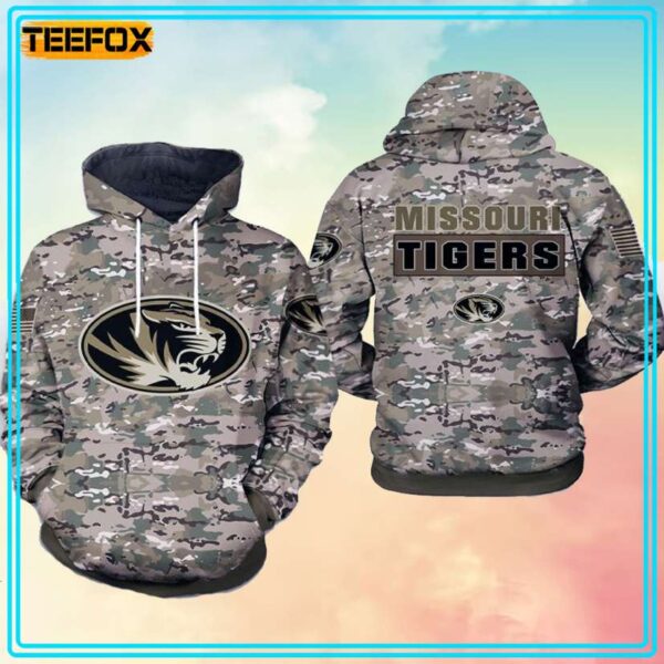 Missouri Tigers NCAA Camo Veteran 3D Hoodie