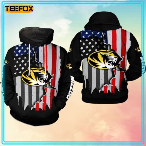 Missouri Tigers NCAA US Flag 3D Hoodie