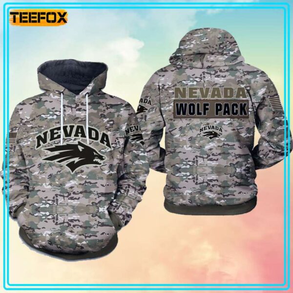 Nevada Wolf Pack NCAA Camo Veteran 3D Hoodie