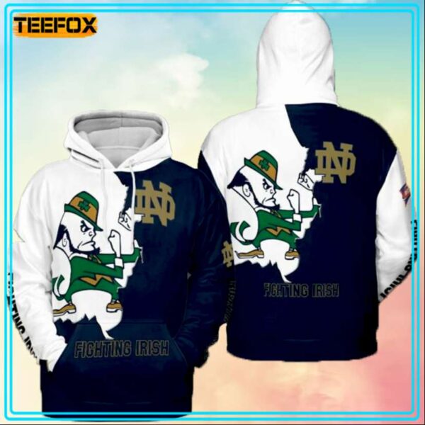 Notre Dame Fighting Irish Mascot Unisex 3D Hoodie