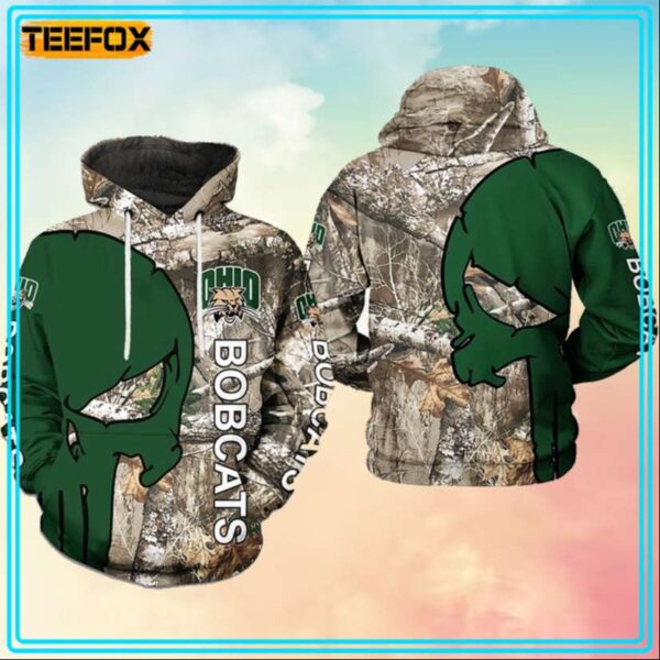 Ohio Bobcats NCAA Camo Veteran Hunting 3D Hoodie