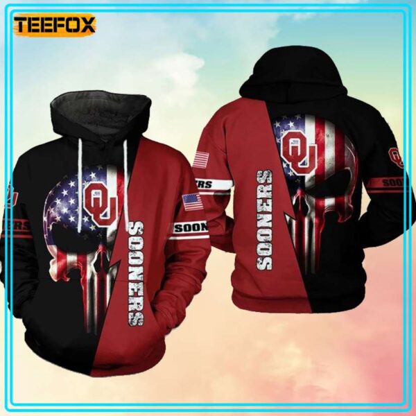 Oklahoma Sooners NCAA Skull 3D Hoodie