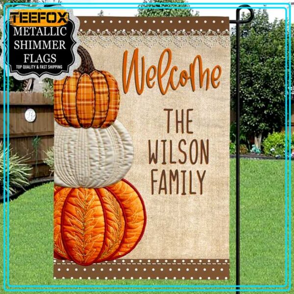 Personalized Fall Pumpkin Garden Flag House Flag