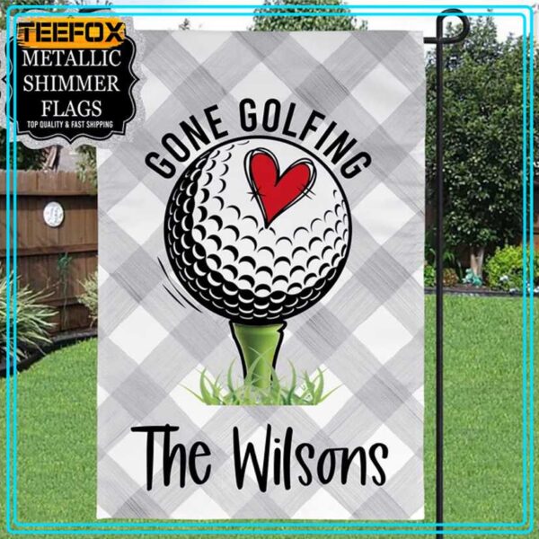 Personalized Golf Gone Golfing Garden Flag Yard Decor House Flag