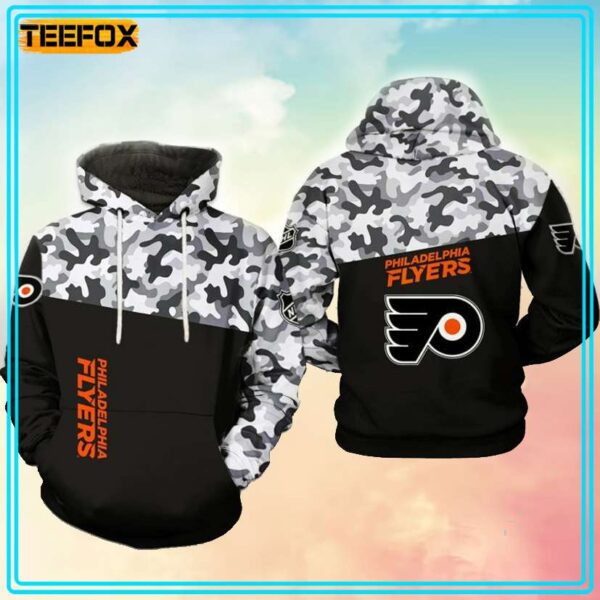 Philadelphia Flyers NHL Camo Veteran 3D Hoodie