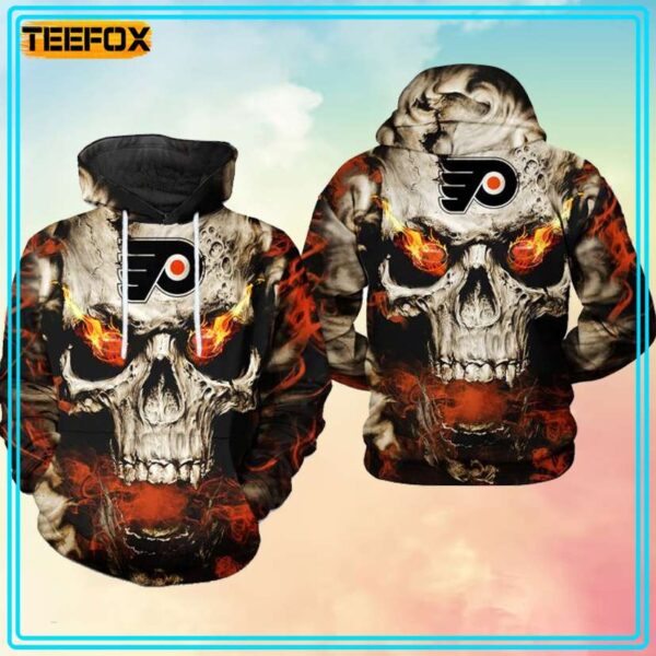 Philadelphia Flyers NHL Skull 3D Hoodie