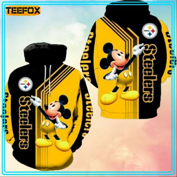 Pittsburgh Steelers Mickey Mouse Football 3D Hoodie