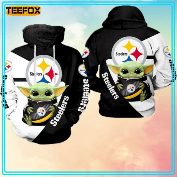 Pittsburgh Steelers NFL Baby Yoda 3D Hoodie