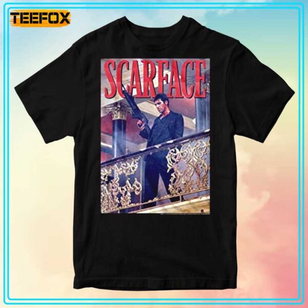 Scarface Railing Shot Movie T Shirt