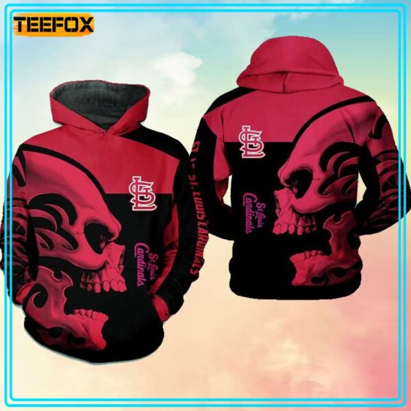 St Louis Cardinals MLB Skull 3D Hoodie