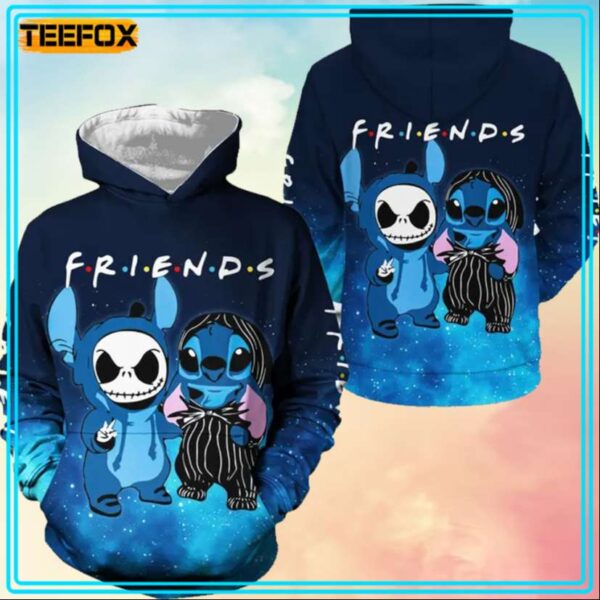 Stitch And Jack Skellington Halloween 3D Hoodie All Over Print