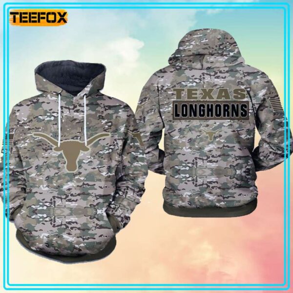 Texas Longhorns NCAA Camo 3D Hoodie