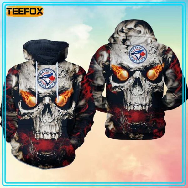 Toronto Blue Jays MLB Skull 3D Hoodie