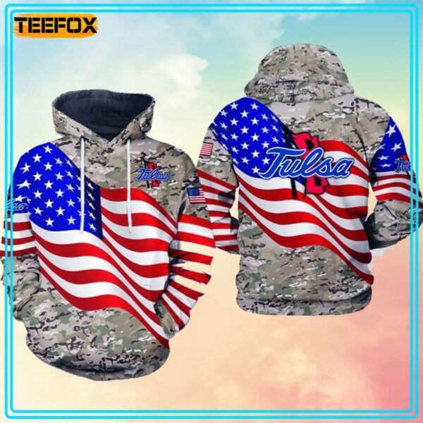 Tulsa Golden Hurricane NCAA Camo Veteran 3D Hoodie